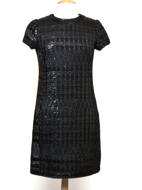 Yves Saint-Laurent : robe pailletée noir et argent