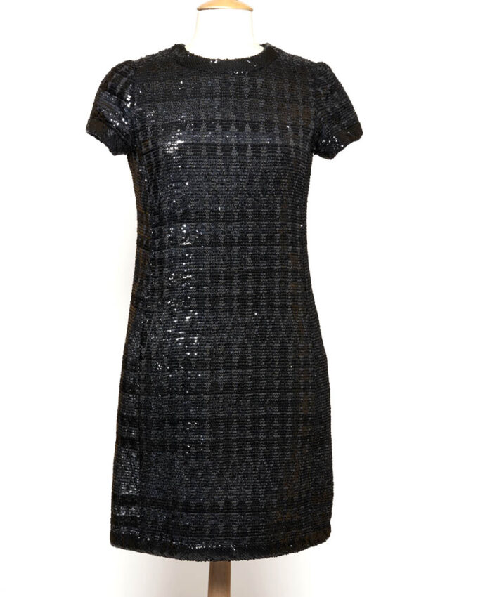 Yves Saint-Laurent : robe pailletée noir et argent